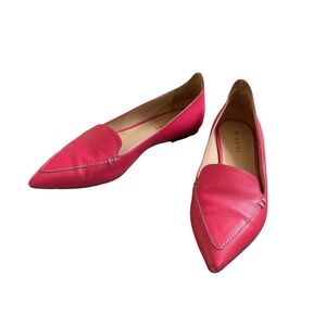 M. Gemi The Stellato Hot Pink Pebbled Leather Pointed Toe Loafer Flats 39.5